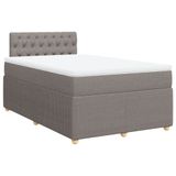vidaXL Boxspringbed met matras, taupekleurig, 120x190 cm