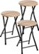 5five Tabouret/chaise d'appoint - 3x - Pliable - noir/bois - 30 x 46 cm - tabourets