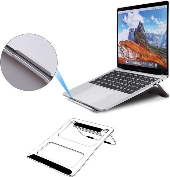 LuxeBass Laptophouder Opvouwbaar en dragbare desktop Macbook - Tablet - Laptop - Standaard houder