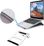 LuxeBass Laptophouder Opvouwbaar en dragbare desktop Macbook - Tablet - Laptop - Standaard houder - Zilver