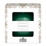 Decoratieve Cereria Di Giorgio Decoratieve gelakte bolkaars diameter 10 cm - brandduur 49 uur - kleur donkergroen - geschenkdoos