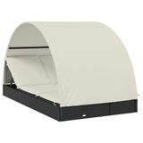 VidaXL Ligbed 2-persoons met rond dak 211x112x140 cm poly rattan zwart