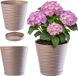 KADAX Bloempot met onderzetter, lichte ronde plantenbak voor binnen van kunststof, voor bloemen en planten (30 cm, beige)