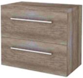Basic Line Start 46 Badkamermeubelset - 80 x 46 cm - Met Grepen - 2 Lades - Wastafelblad - Scotch Oak
