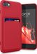 kwmobile telefoonhoesje geschikt voor Apple iPhone SE (2022) / SE (2020) / 8 / 7 - Hoesje met pasjeshouder - TPU case in rood
