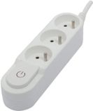 Chacon Design multiprise 3 x 16 A avec interrupteur - 1,5 m - Blanc - Prise plate