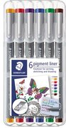 Staedtler Fineliner pigment 308 0.3mm set à 6st assorti