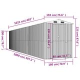 vidaXL Tuinschuur - 1021x223 cm - Staal - Bruin