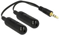 DeLOCK 0.19m, 3.5mm/2x3.5mm - Zwart