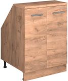 Vicco Rion Kast voor schuine wand – 60 x 81.6 cm met 2 deuren, kastromp 60 cm diepte Krachtige eik goud