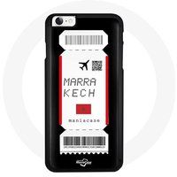 Maniacase Hoesje voor iPhone 8 design instapkaart Marrakech dromedaris kameel zon quad zwart wit rood vliegticket