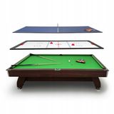 Biljarttafel THUNDER 7FT Biljarttafel 3-in-1 - Airhockey - Tafeltennis - 214 cm - Bruin