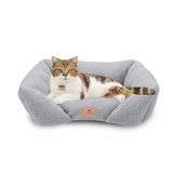 Ferplast Hondenbedkussen voor middelgrote honden, kattenbed, wasbaar synthetisch bouclé materiaal, zachte vulling, 55 x 45 x 20 cm. Grijs
