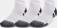 Under Armour UA Performance Tech 3pk Low-WHT Unisex Sportsokken - Wit - Jet Grijs