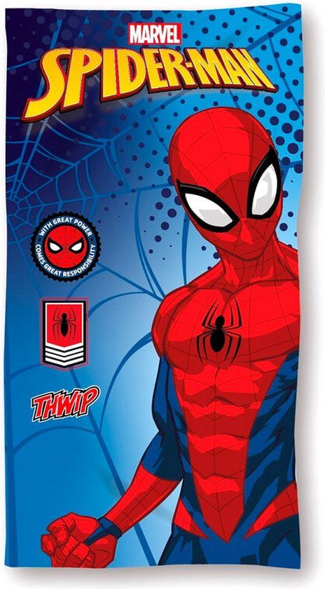 4KidsOnly Spiderman Strandlaken - 140 x 70 cm. - Spider-Man handdoek - sneldrogend