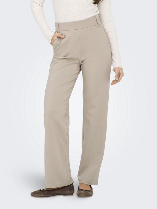 ONLY - ONLPOPTRASH MW STRAIGHT PNT NOOS Dames Broek - Pure Cashmere - M X L32