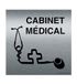 AUA SIGNALETIQUE - Plaat van geborsteld aluminium voor medische kast – 200 x 200 mm
