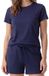 Schiesser Dames pyjama Mix & Relax blauw Korte mouw Effen 95% Katoen, 5% Elastaan Maat M