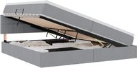 vidaXL Opbergbed met matras Lichtgrijs 200 x 200 cm fluweel
