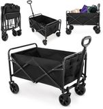 HyperMotion HYP26 Camping Cart – Opvouwbare Transportwagen – 80 kg Belastbaar – All-Terrain Wielen – Zwart