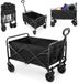 HyperMotion HYP26 Chariot de camping – Chariot de transport pliable – Charge utile de 80 kg – Roues tout terrain – Noir