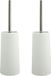 MSV Toiletborstel houder/WC-borstel - 2x - ivoor wit - kunststof - 35 cm