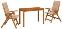 vidaXL 3-delige tuinset Naturel Massief Acacia Hout