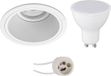 BES LED GU10 Inbouwspot Set - Mat Wit - Rond - Verdiept - 4W - Warm Wit 3000K - Ø90mm