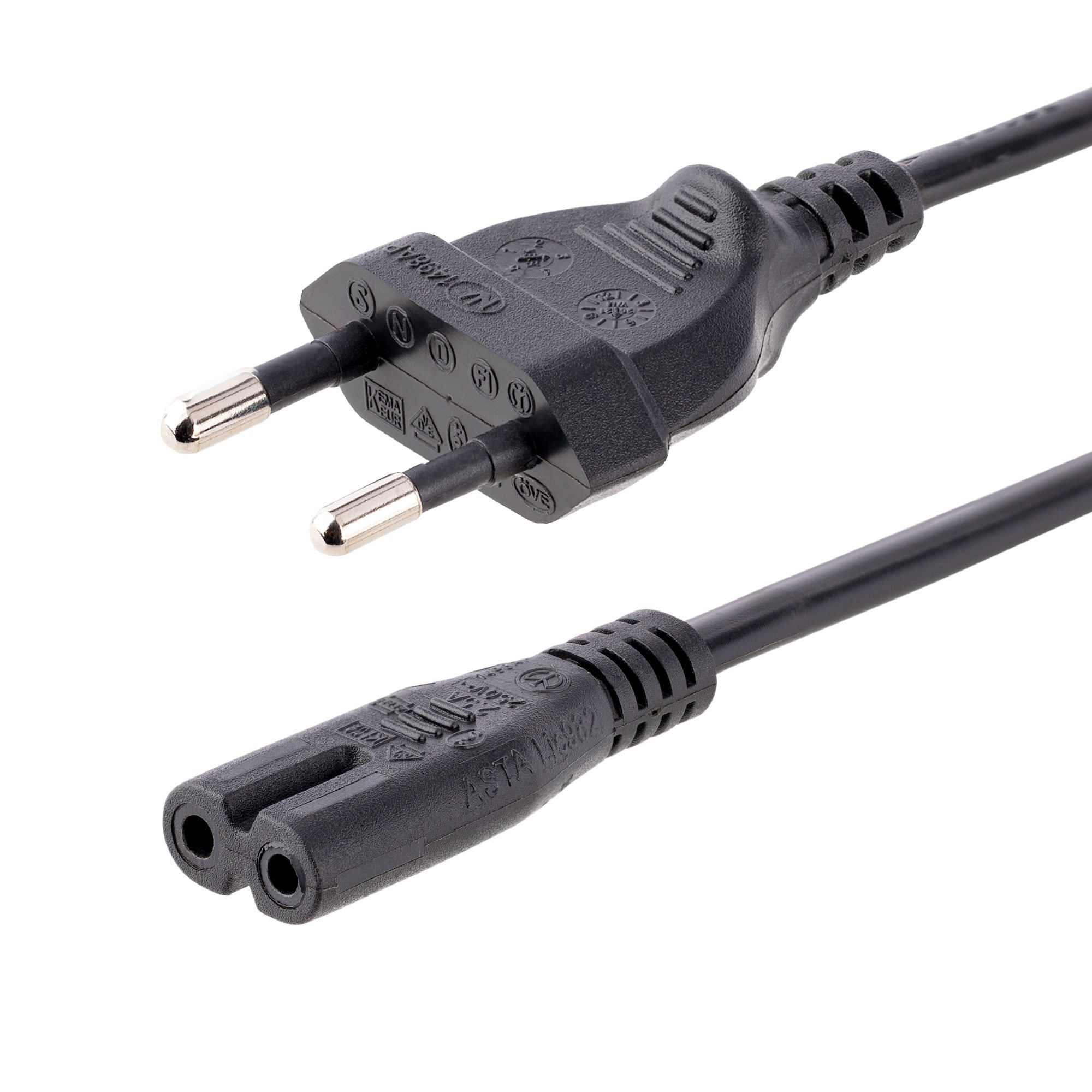 StarTech.com 3m Laptop Stroomkabel, EU Plug naar C7, 2.5A 250V, 18AWG, Laptop Vervangkabel, Printer Voedingkabel, Laptop Lader Kabel / Laadkabel, UL-Listed