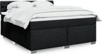 Maison Exclusive - Sommier à lattes de lit avec matelas Noir 180x200 cm Tissu