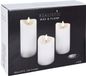 Merkloos Koopman International LED kaarsen/stompkaarsen - set van 3x st - wit - wax - met timer - D7 cm