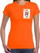 Bellatio Decorations Koningsdag T-shirt voor dames - kaarten koning - oranje - katoen - S