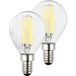 BRILONER - Set van 2 gloeidraad LED lamp E14 druppel, EEK A, 4W 840 lm, warm wit licht, LED lamp verlichting binnen, gloeilamp equivalent