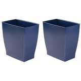 iDesign Prullenbak voor badkamer, klein, rechthoekig, set van 2, marineblauw