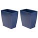 iDesign Prullenbak voor badkamer, klein, rechthoekig, set van 2, marineblauw
