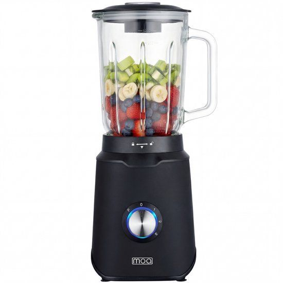 MOA Blender - Smoothie Maker - 1.5L Glass Jar - 1020W - Black