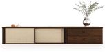IDIMEX Lowboard SIMONA 175 cm, suspendu, en bois massif – finition noyer