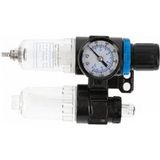 Högert Filtre à air avec manomètre et lubrificateur pour outils pneumatiques et de peinture 1/4 pouce, 25 / 15 ml