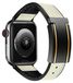 Wigento Apple Watch SE 2023 40mm: hoogwaardige kunstlederen/siliconen band met magnetische sluiting, vervanging, beige