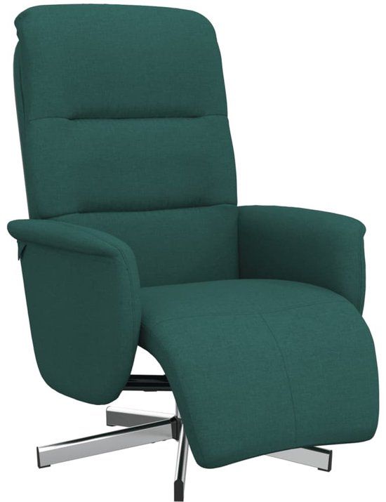 vidaXL Fauteuil verstelbaar met voetensteun stof donkergroen