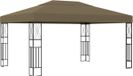 vidaXL Paviljoen, 3x4 meter, taupe kleur, met stoffen bekleding