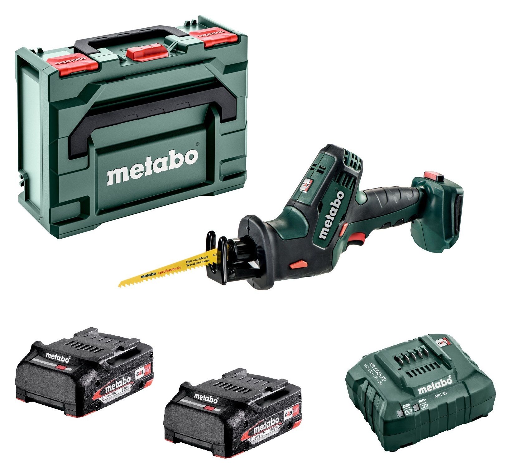 Metabo SSE 18 LTX Compact - Reciprozaag - 18V - Li-Ion - set (2x 2,0Ah) - metaBox