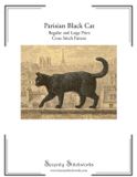 Parisian Black Cat Cross Stitch Pattern