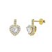 Lucardi Dames Zilveren goldplated oorknoppen hart zirkonia