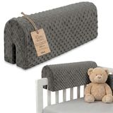 Bedrandbescherming voor kinderbedden 90 cm - bescherming voor bedframe babybed valbescherming voor boxspringbed bedrail met hoesrandbescherming kinderbabybedje Oeko-Tex Grijs