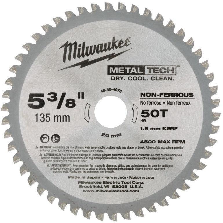 Milwaukee Cirkelzaagblad voor Aluminium | Ø 135mm Asgat 20mm 50T - 48404075