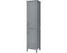 Teamson Home Kolomkast - Badkamerkast - Mercer Hoge Houten Kast Met 2 Deuren en 3 Planken - Grij - 159.4 x 38.1 x 33 (cm)