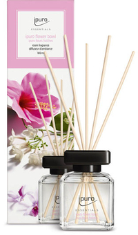 ipuro Flower Bowl Reed Aroma Diffuser - Black, Transparent, Wood - 100ml