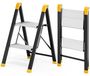 Escalier de 2 marches, aluminium/acier, capacité jusqu'à 150 kg, pliable