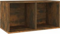 vidaXL Opbergbox voor LP's 71x34x36 cm bewerkt hout gerookt eikenkleur